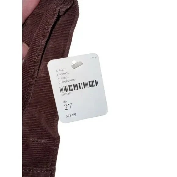 Free People We The Free Corduroy Cropped Pants Brown Size 4 / 27 - Picture 3 of 6